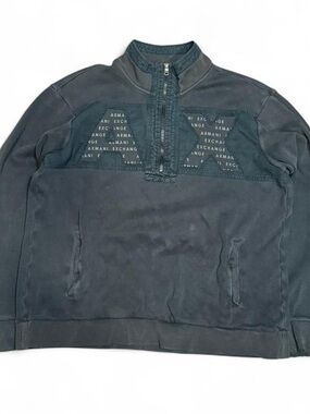Y2K Armani Exchange Logo Quarter Zip Hoodie